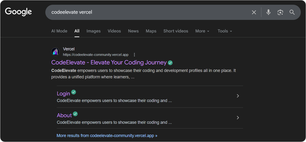 Indexed routes in Google Search